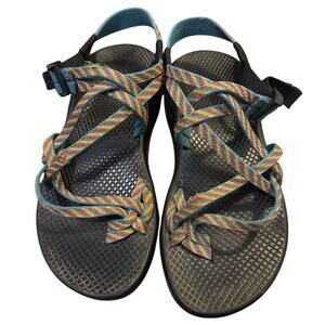 Chaco Women's Rainbow Multicolor Adjustable Strap Hiking Flats Sandal Size W7